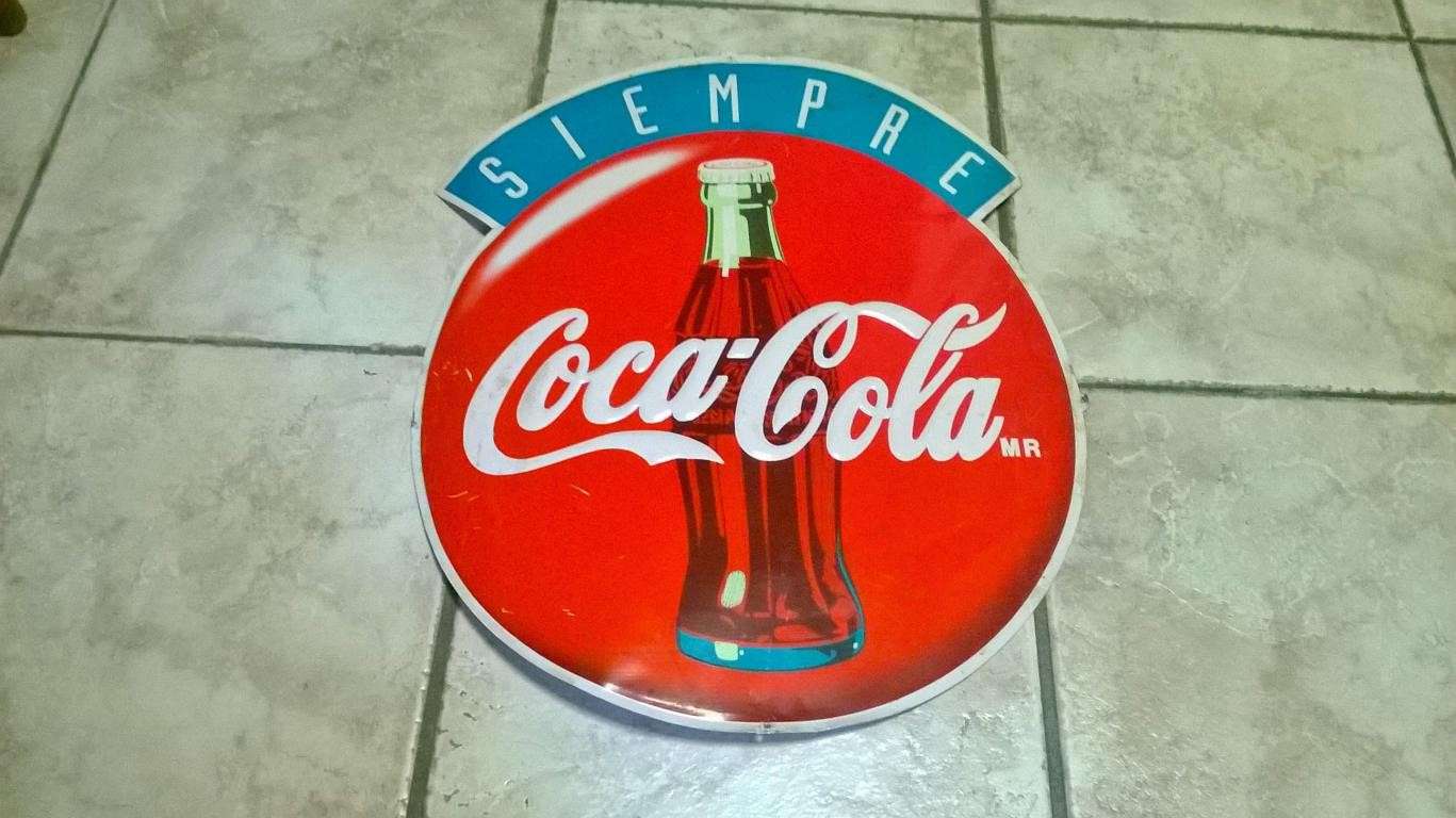 Coca Cola insegna 55 Siempre Coca Cola metallo